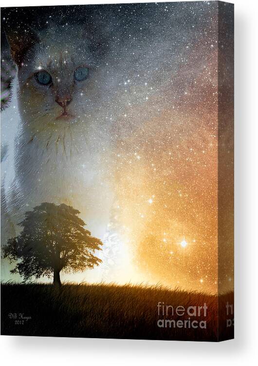 Cats Canvas Print featuring the digital art Watcher by DB Hayes