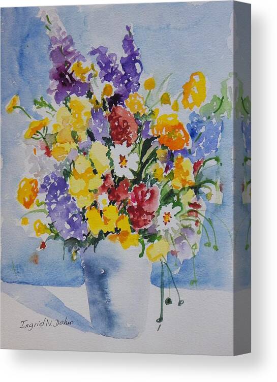 Flowers Canvas Print featuring the painting Watercolor Series No. 215 by Ingrid Dohm