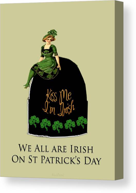 Saint Patrick�s Day Canvas Print featuring the digital art We All Irish This Beautiful Day by Asok Mukhopadhyay