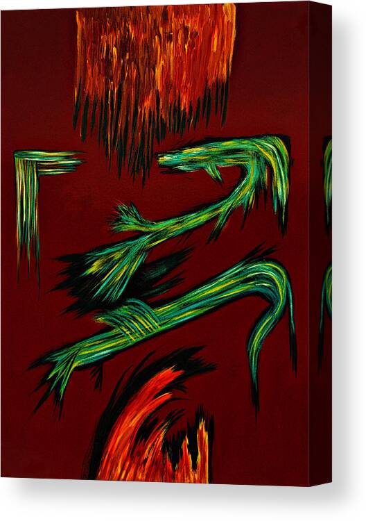 Abstract Canvas Print featuring the painting Weapons of Love painting by Renee Anderson