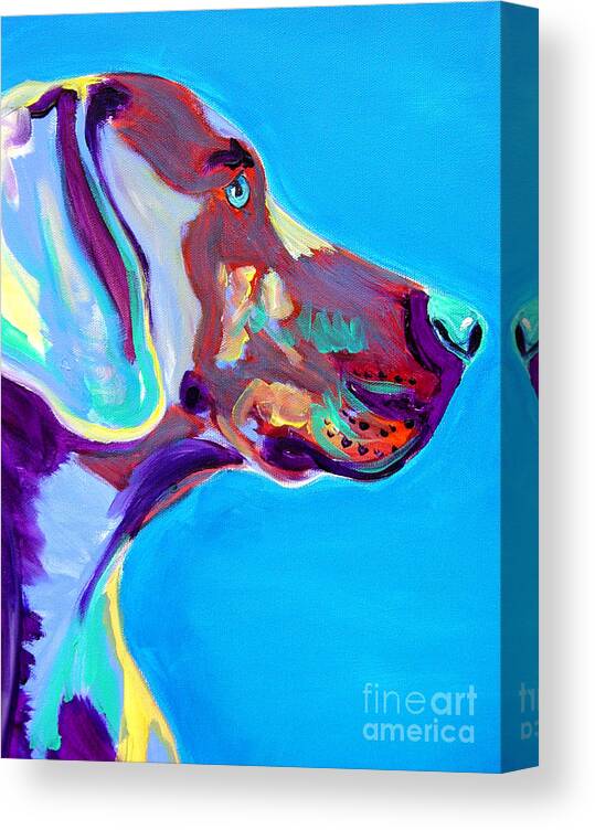 Dog Canvas Print featuring the painting Weimaraner - Blue by Dawg Painter