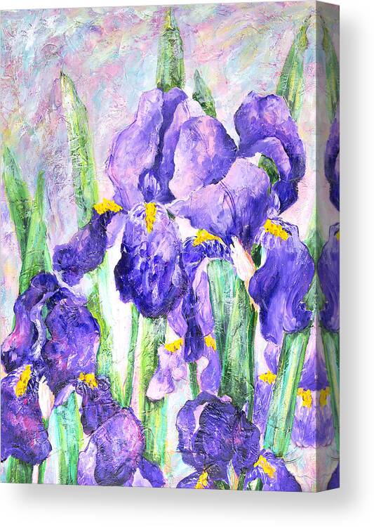 Iris Canvas Print featuring the painting Welcome to Spring by Sally Quillin