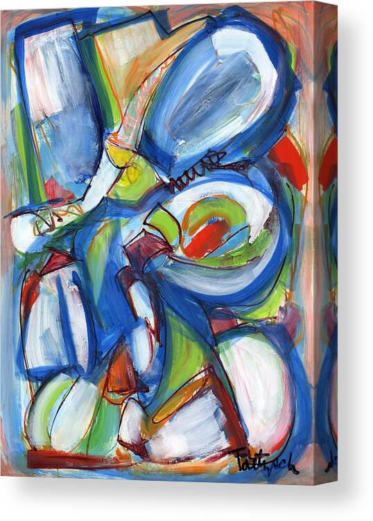 Abstract Canvas Print featuring the painting Whim Win Situation by Lynne Taetzsch