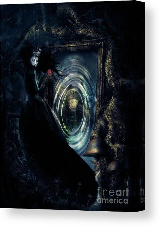 Wicked Queen Canvas Print featuring the mixed media Wicked Queen by Shanina Conway