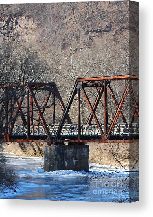 Trestle Canvas Print featuring the photograph Winter On Knapps Creek by Randy Bodkins