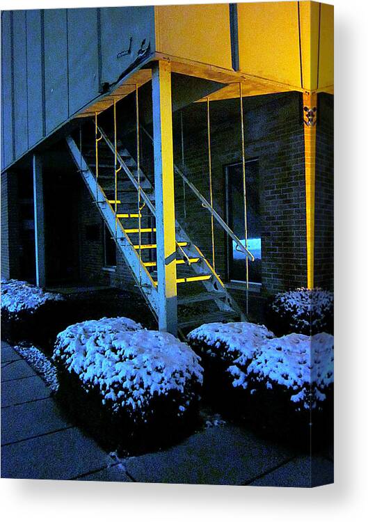 Guy Ricketts Art And Photography Canvas Print featuring the photograph Winter Stairs by Guy Ricketts