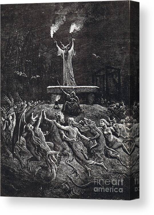 History Canvas Print featuring the photograph Witches Sabbath, 1884 by Science Source