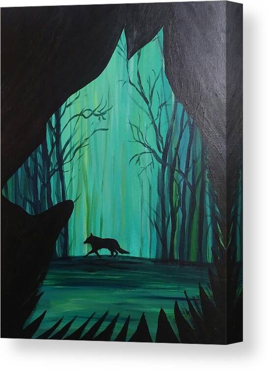 Wolf Canvas Print featuring the painting Wolf View by Lynne McQueen