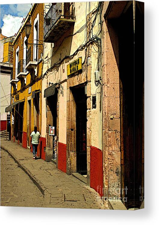 Darian Day Canvas Print featuring the photograph Woman on the Street by Mexicolors Art Photography