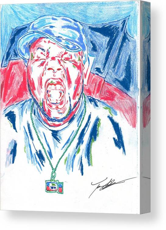 Haiti Canvas Print featuring the drawing Yele - A Cry For Freedom by Jason JaFleu Fleurant