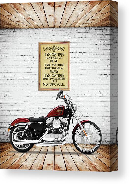 Harley Davidson Canvas Print featuring the photograph You Want To Be Happy 5 by Mark Rogan