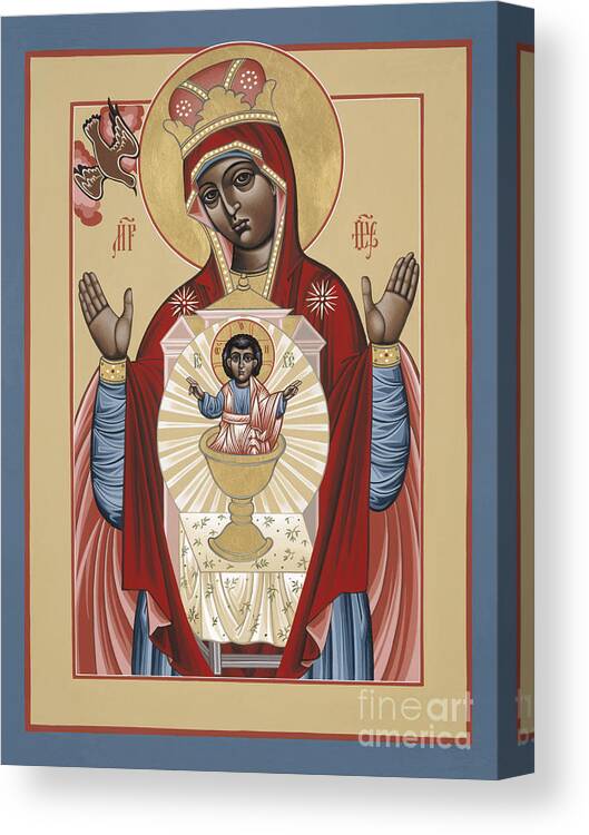 Your Lap Has Become The Holy Table (black Madonna) Canvas Print featuring the painting The Black Madonna Your Lap Has Become the Holy Table 060 by William Hart McNichols