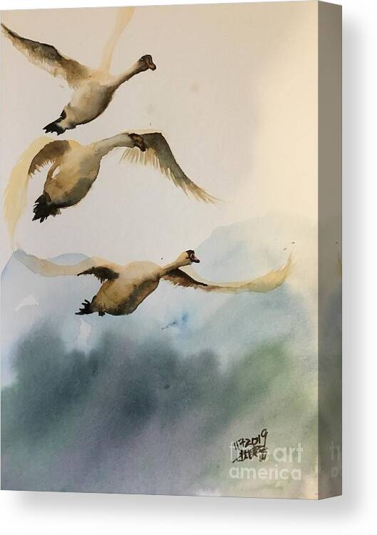 Let’s Fly Canvas Print featuring the painting 1082019 by Han in Huang wong