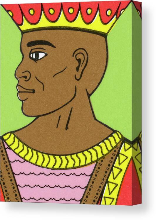 Adult Canvas Print featuring the drawing African King #1 by CSA Images