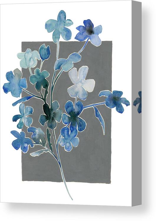 Botanical & Floral Canvas Print featuring the painting Blue Bouquet I #1 by Grace Popp