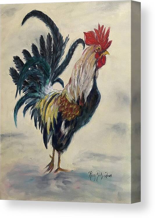 Rooster Canvas Print featuring the painting Boss by Roxy Rich