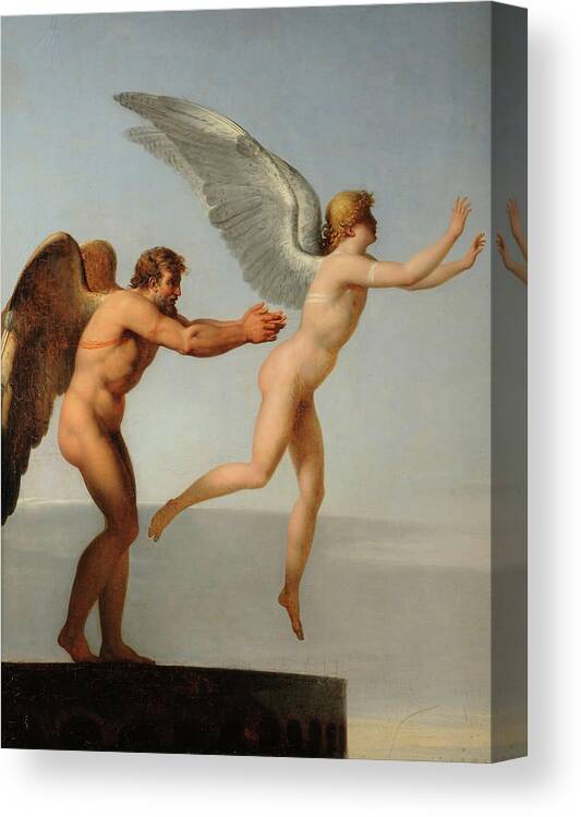 Charles Paul Landon Canvas Print featuring the painting Daedalus and Icarus, 1799 #1 by Charles Paul Landon