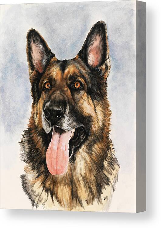 Dogs
German Shepherd Canvas Print featuring the painting German Shepherd #1 by Barbara Keith