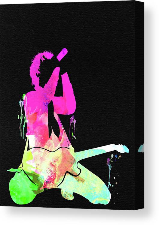 Green Day Canvas Print featuring the mixed media Green Day Watercolor #1 by Naxart Studio