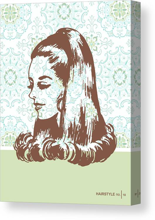 Adult Canvas Print featuring the drawing Hair model by CSA Images