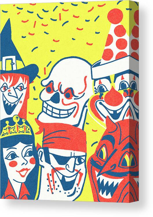 Bone Canvas Print featuring the drawing Halloween scene #1 by CSA Images
