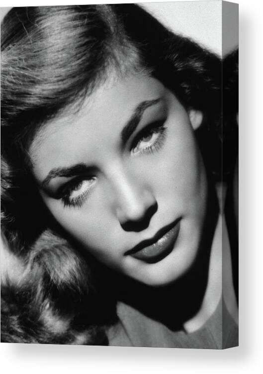 1940s Canvas Print featuring the photograph Lauren Bacall: Those Eyes II #1 by Globe Photos