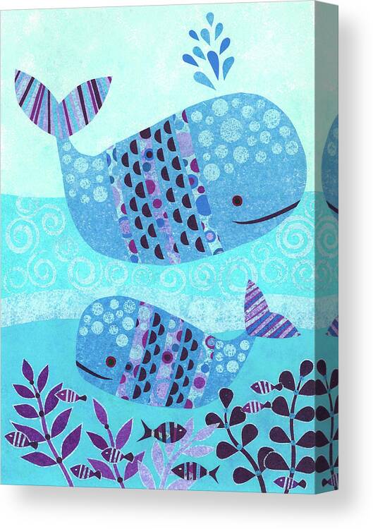 Childrens Canvas Print featuring the painting Ocean Blue #1 by Kim Conway