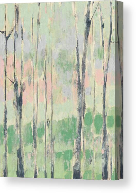 Landscapes Canvas Print featuring the painting Pastels In The Trees I #1 by Jennifer Goldberger