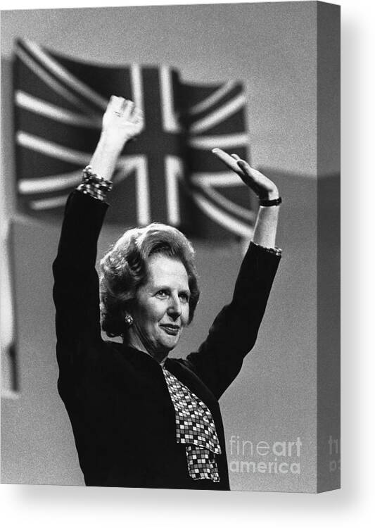 Following Canvas Print featuring the photograph Prime Minister Margaret Thatcher #1 by Bettmann