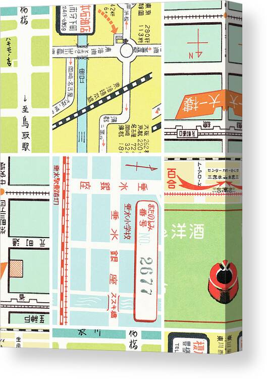 Asia Canvas Print featuring the drawing Road pattern by CSA Images