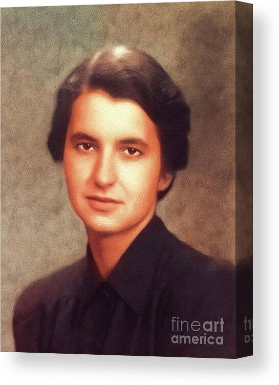 Rosalind Canvas Print featuring the painting Rosalind Franklin, Famous Scientist #1 by Esoterica Art Agency
