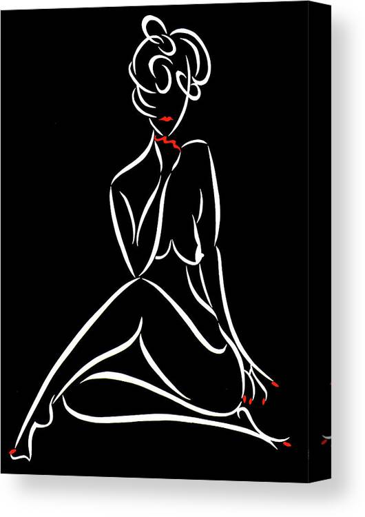 Nude Canvas Print featuring the mixed media 12 by Pierre Henri Matisse