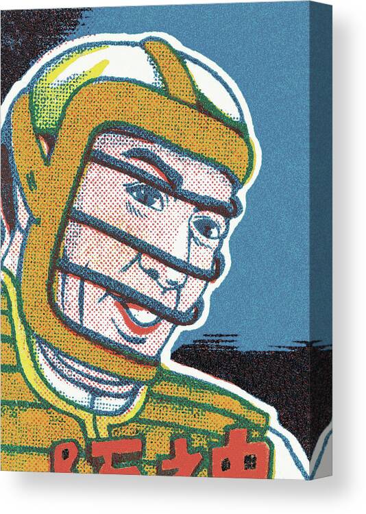 Action Canvas Print featuring the drawing Baseball Catcher by CSA Images