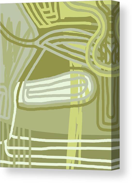 Abstract Canvas Print featuring the drawing Green Pattern by CSA Images
