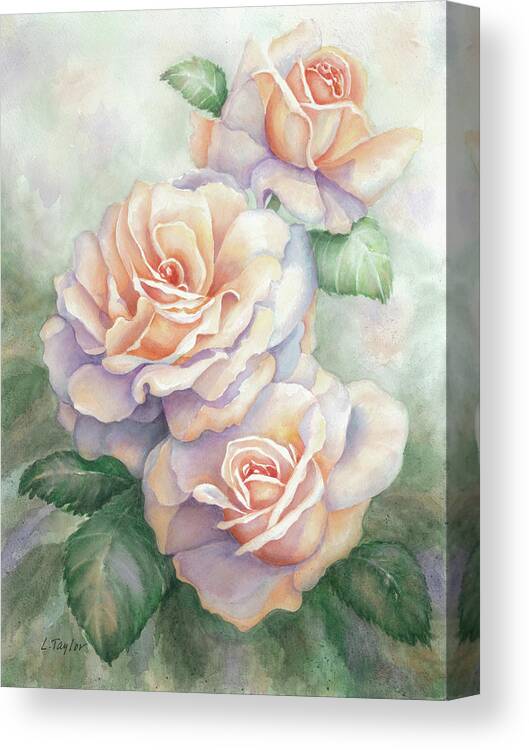 Roses Canvas Print featuring the painting 3 Sisters by Lori Taylor