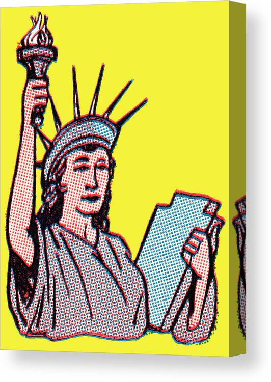 America Canvas Print featuring the drawing Statue of Liberty #33 by CSA Images