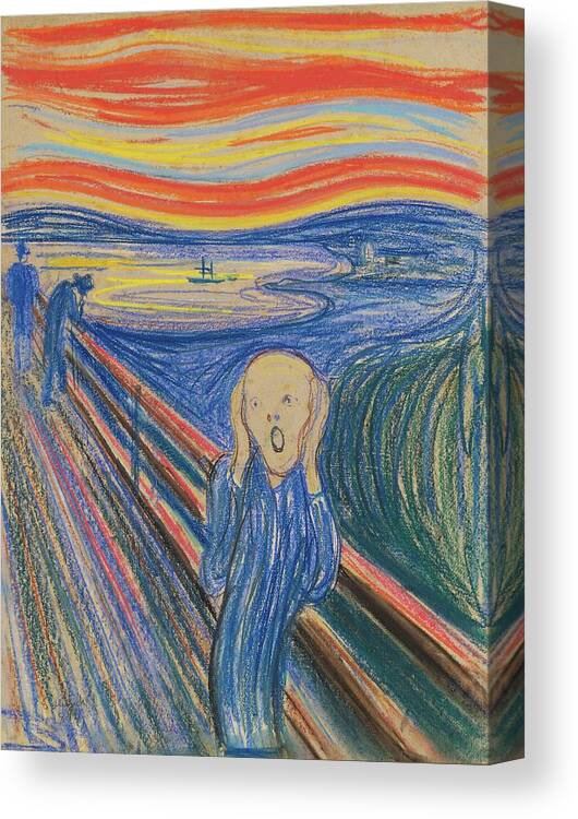 Abstract Canvas Print featuring the painting The Scream by Edvard Munch