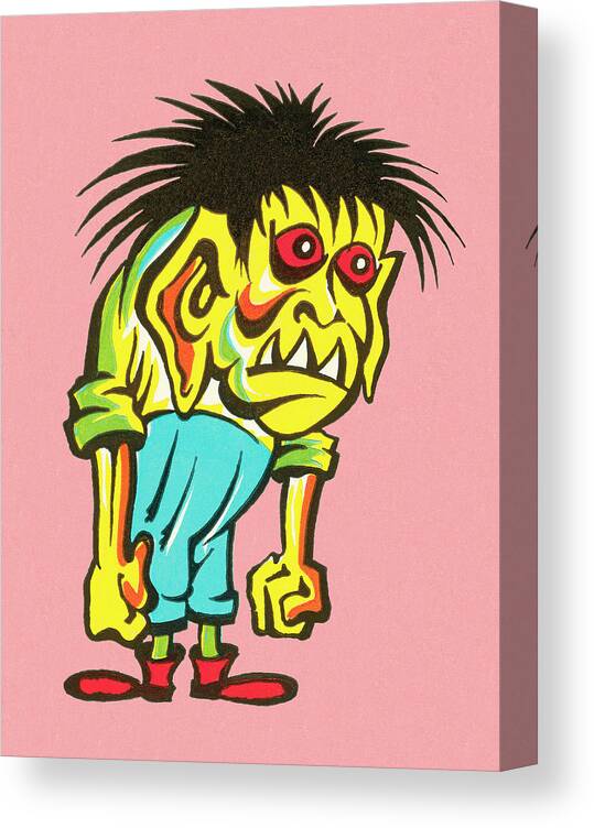 Adult Canvas Print featuring the drawing Monster #39 by CSA Images