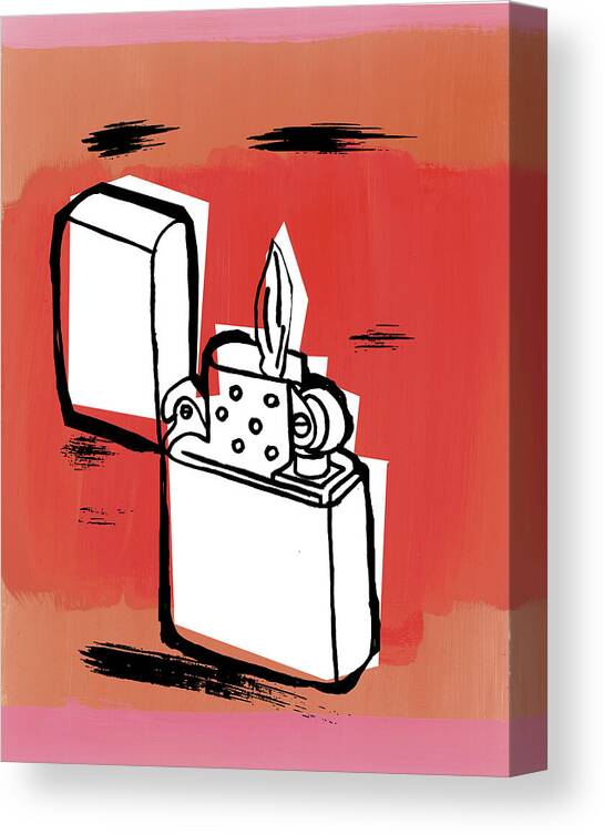 Butane Canvas Print featuring the drawing Lighter #4 by CSA Images