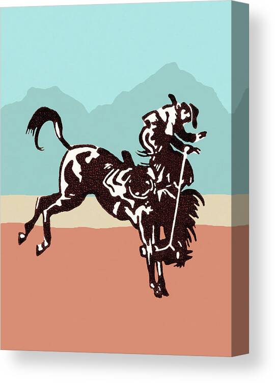 Animal Canvas Print featuring the drawing Cowboy #44 by CSA Images
