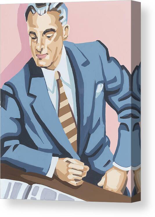 Accessories Canvas Print featuring the drawing Businessman by CSA Images