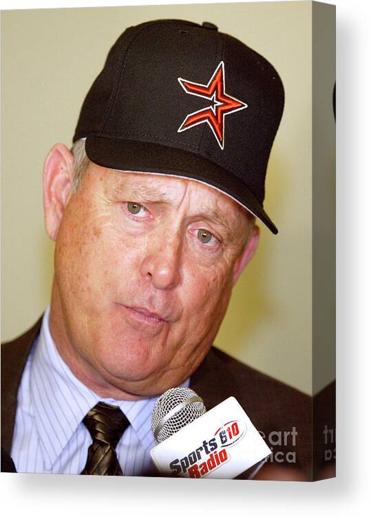 Minute Maid Park Canvas Print featuring the photograph Houston Astros Sign Nolan Ryan To by Bob Levey