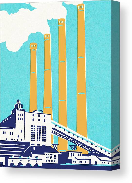 Air Quality Canvas Print featuring the drawing Industry #5 by CSA Images