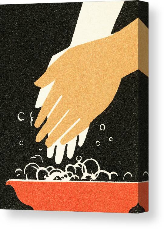 Bath Canvas Print featuring the drawing Washing hands #5 by CSA Images