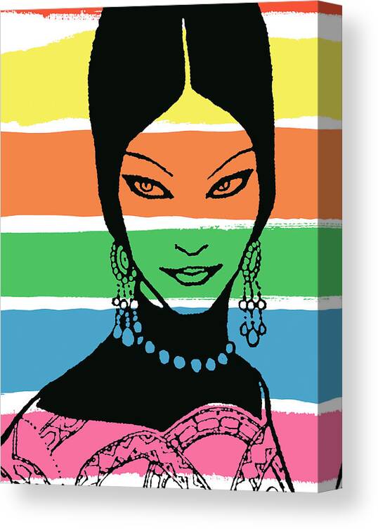 Accessories Canvas Print featuring the drawing Middle Eastern woman by CSA Images
