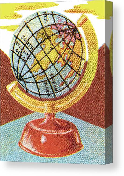 Campy Canvas Print featuring the drawing Globe #69 by CSA Images