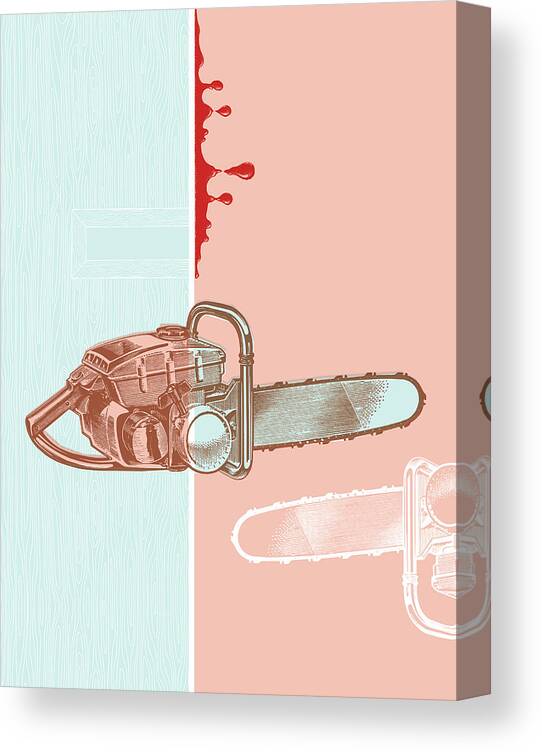 Blade Canvas Print featuring the drawing Chainsaw #8 by CSA Images