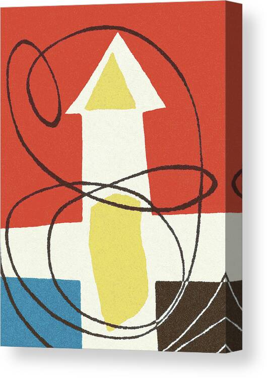 Abstract Canvas Print featuring the drawing Abstract Arrow Pattern by CSA Images