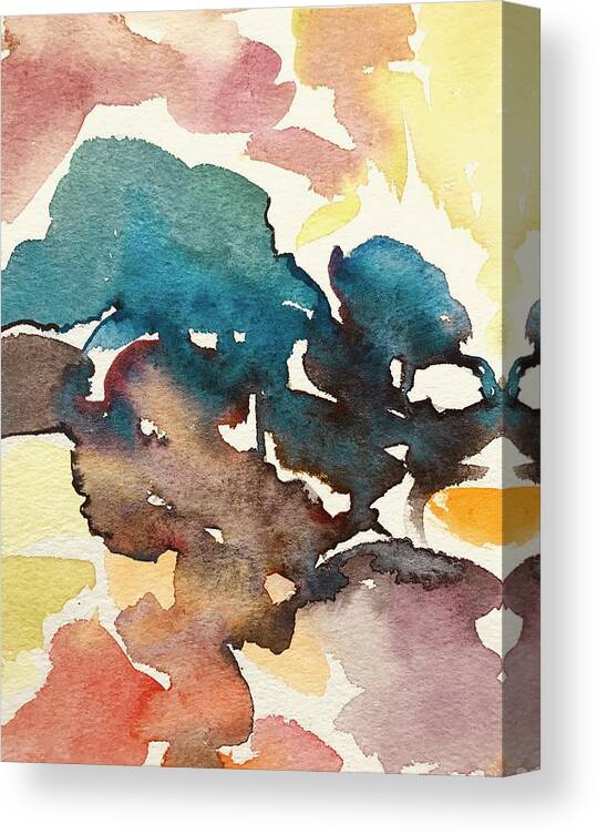 Abstract Canvas Print featuring the painting Abstract Flowers by Luisa Millicent