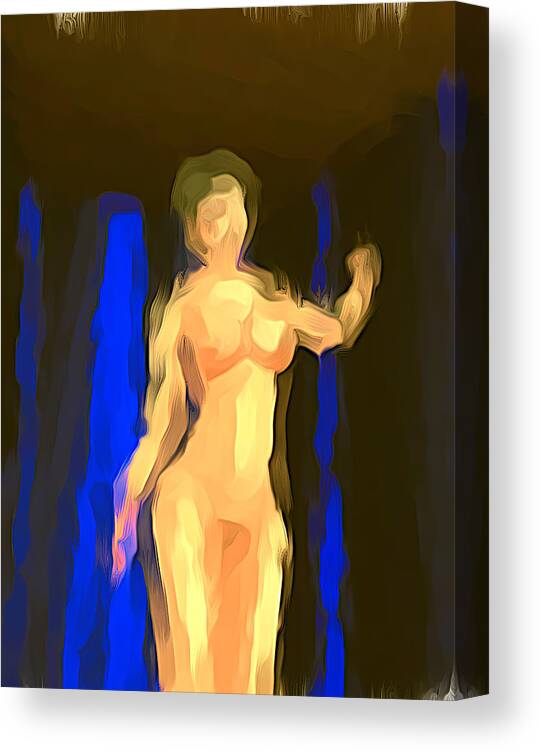 Abstract Nude Canvas Print featuring the digital art Abstract Nude standing by Cathy Anderson